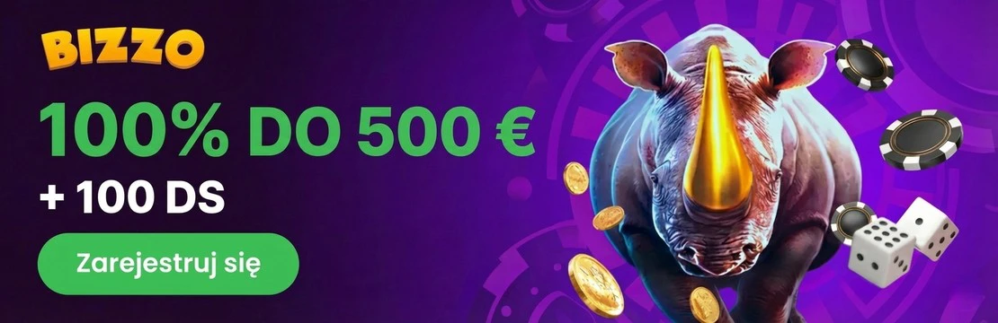 Baner Bizzo Casino pokazujący gry i bonusy